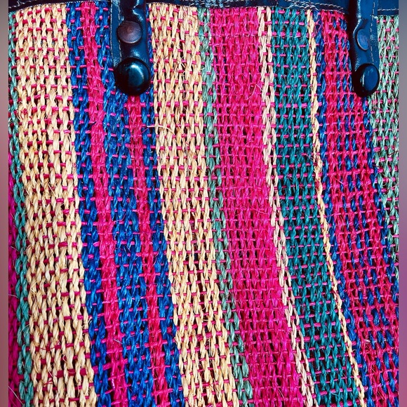 Mexican Agave Fiber or Yute Tote Multicolor Bag - Picture 4 of 7
